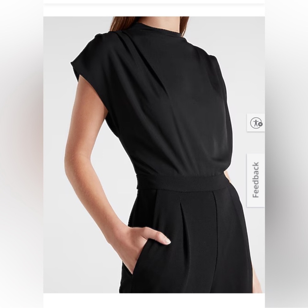 Express Elegant Black Cropped Jumpsuit
